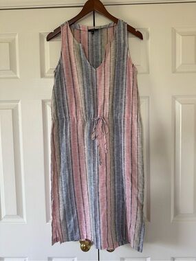 Drew Women’s Multicolor Rainbow Linen Blend Dress Size Small